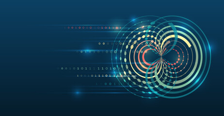 Fototapete - Business analytics. The flow of information in the form of waves and particles. Visualization of a large amount of data. Abstract transformation of information. Processing sorting data fragmentation.