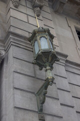 Wall Mural - street, antique lantern hanging on the wall