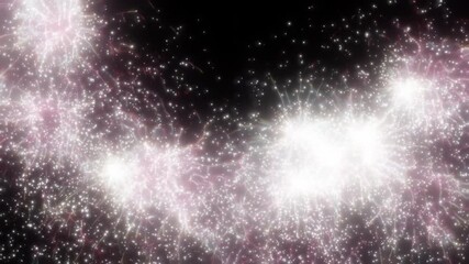 Wall Mural - Happy new year 2025 motion animation. Abstract motion background shining colorful particles. New year and Christmas 2025, 2024 background. Seamless 4K loop video.