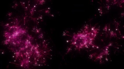 Wall Mural - Happy new year 2025 motion animation. Abstract motion background shining colorful particles. New year and Christmas 2025, 2024 background. Seamless 4K loop video.