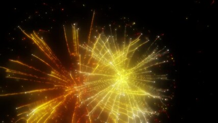 Wall Mural - Happy new year 2025 motion animation. Abstract motion background shining colorful particles. New year and Christmas 2025, 2024 background. Seamless 4K loop video.