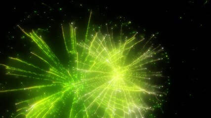 Wall Mural - Happy new year 2025 motion animation. Abstract motion background shining colorful particles. New year and Christmas 2025, 2024 background. Seamless 4K loop video.
