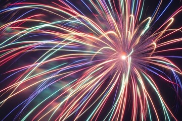 Wall Mural - colorful fireworks lit up the night sky with vibrant colors and patterns