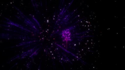 Wall Mural - Happy new year 2025 motion animation. Abstract motion background shining colorful particles. New year and Christmas 2025, 2024 background. Seamless 4K loop video.