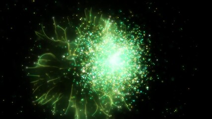 Wall Mural - Happy new year 2025 motion animation. Abstract motion background shining colorful particles. New year and Christmas 2025, 2024 background. Seamless 4K loop video.