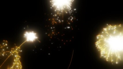 Wall Mural - Happy new year 2025 motion animation. Abstract motion background shining colorful particles. New year and Christmas 2025, 2024 background. Seamless 4K loop video.