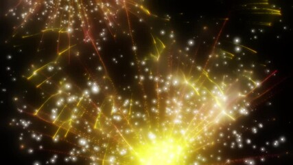Wall Mural - Happy new year 2025 motion animation. Abstract motion background shining colorful particles. New year and Christmas 2025, 2024 background. Seamless 4K loop video.