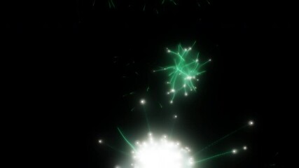 Wall Mural - Happy new year 2025 motion animation. Abstract motion background shining colorful particles. New year and Christmas 2025, 2024 background. Seamless 4K loop video.