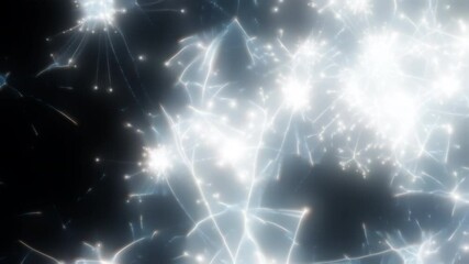 Wall Mural - Happy new year 2025 motion animation. Abstract motion background shining colorful particles. New year and Christmas 2025, 2024 background. Seamless 4K loop video.