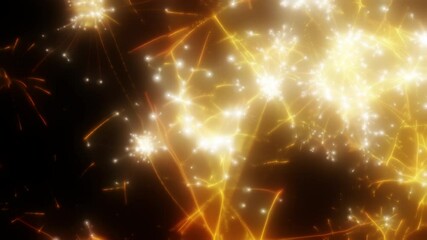 Wall Mural - Happy new year 2025 motion animation. Abstract motion background shining colorful particles. New year and Christmas 2025, 2024 background. Seamless 4K loop video.