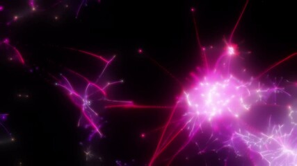 Wall Mural - Happy new year 2025 motion animation. Abstract motion background shining colorful particles. New year and Christmas 2025, 2024 background. Seamless 4K loop video.
