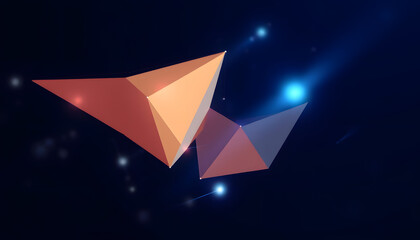 Wall Mural - abstract futuristic - technology with polygonal shapes on dark blue background. design digital techn