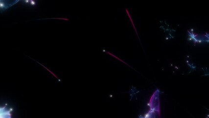 Wall Mural - Happy new year 2025 motion animation. Abstract motion background shining colorful particles. New year and Christmas 2025, 2024 background. Seamless 4K loop video.