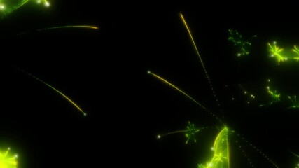 Wall Mural - Happy new year 2025 motion animation. Abstract motion background shining colorful particles. New year and Christmas 2025, 2024 background. Seamless 4K loop video.
