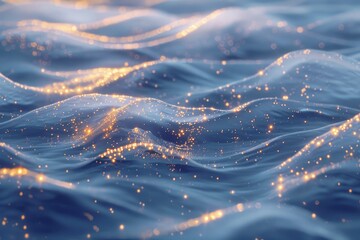 Wall Mural - a shallow focus shot of calm water with ripples and reflections, suitable for use in nature-inspired
