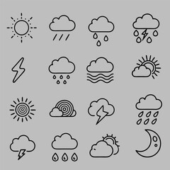 diverse weather icons representing various atmospheric conditions for educational and creative proje