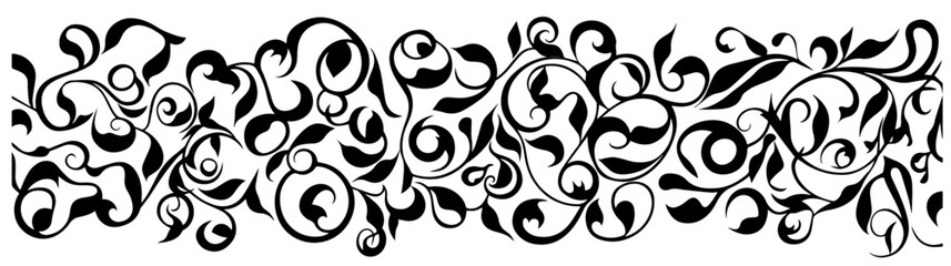 intricate black and white floral swirl pattern