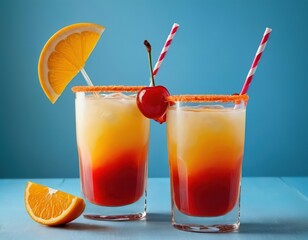 Poster - glass of orange juice with ice