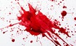 © Sergey - A blood splatter smear stain is overlaid on a white background.