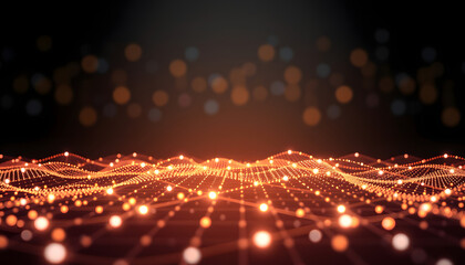 Wall Mural - data technology background. abstract background. connecting dots and lines on dark background. 3d re