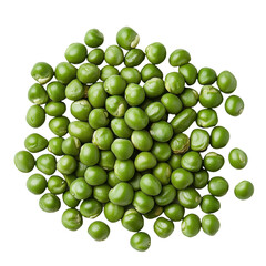 Dried green peas arranged in a small pile isolated on a white background, transparent background.