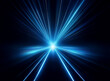 © joeycheung - Abstract image of blue light streaks converging at a central point, suggesting speed and movement, against a dark background.  The effect is one of intense energy and forward motion.
