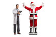 © Ljupco Smokovski - Doctor checking Santa claus on a weight scale