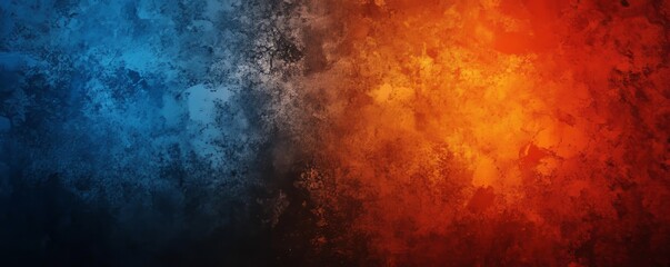 Wall Mural - noise texture grainy background, orange blue red black abstract glowing color gradient shape, dark r