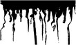 © Tatahnka - Artistic flowing grunge textured black ink liquid smear border. Abstract dark isolated fluid paintbrush shape for texture frame design, background, banner decor