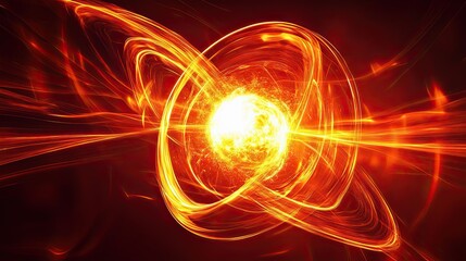 Poster - Fiery Abstract Energy Orb Glowing Brightly