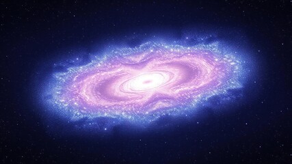 sparkling silver and purple elliptical galaxy, sparkling, shimmering stars