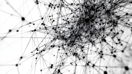  Abstract network of interconnected nodes and lines, representing data or information flow.