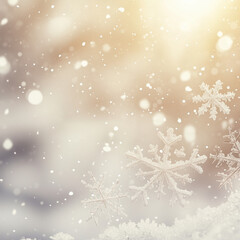 Wall Mural - a close-up view of delicate snowflakes on a bright background, perfect for winter or holiday themed 