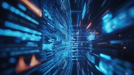 Wall Mural - digital data stream: a futuristic vision of cyberspace
