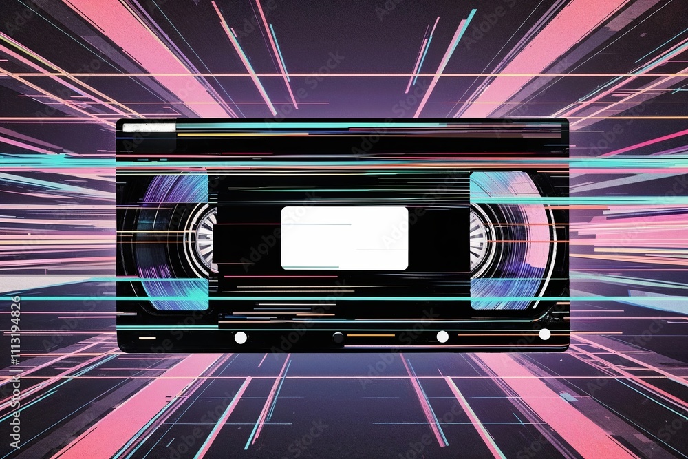 Nostalgic Retro Vhs Distortion Overlay With Glitchy Scanlines And