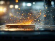 © AI Crafted - Explosive action of sparks erupting from a surface indoor workshop high-speed photography dynamic environment close-up view energy concept