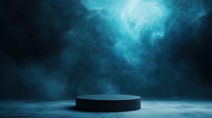 Wall Mural - A black pedestal is surrounded by a blue sky with stars