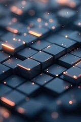 Wall Mural - A close up of a black and white image of a pattern of squares