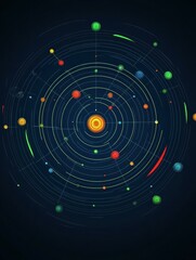 Wall Mural - colorful orbital system visualization. ai.