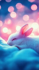 Canvas Print - Sweet dreams, little bunny. AI.