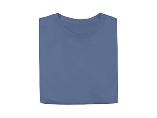 Wall Mural - indigo blue colour blank fashion folded tee front mockup template