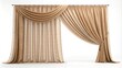 © Grace - Elegant Light Brown Pleated Curtains Enhance a Bright Room Setting With a Clean White Background. Generative AI