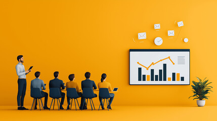 Aufkleber - dynamic educational seminar with presentation on data analysis