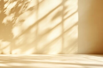 Aufkleber - Minimalist photography of beige wall with soft light and natural shadows for product presentation