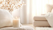 © 6ixpoint6 - serene living space with candle and soft decor elements
