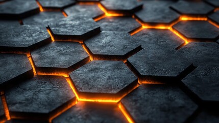 Abstract hexagon modern background. 3d render.