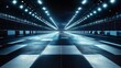 © zhuan - Futuristic Night Race Track Illuminated by Bright Overhead Lights for Motorsport Competition and Speed