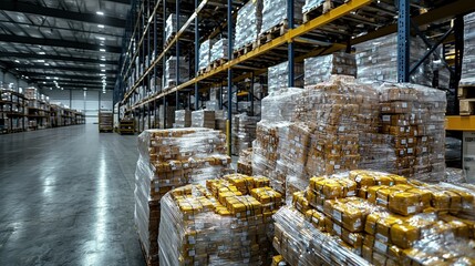 Aufkleber - Optimizing inbound logistics aerial photography of modern warehouse operations in supply chain management