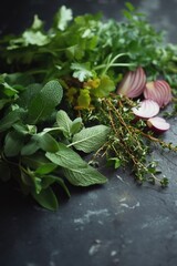 Sticker - Herbs on a table