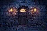 Medieval mystery castle dungeon architecture underground.